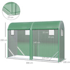 Garden Tunnel Greenhouse for Plants and Vegetables, Balcony Greenhouse with 2 Roller Doors and 4 Windows, PE Cover Steel Structure, 3x1x2m - Borge' Group Limited