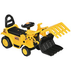 Children's Excavator 3-4 years with Pinza, button for sounds and storage space, 83x27x39 cm, yellow and black - Borgè