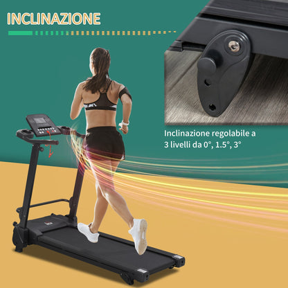 Folding Treadmill 14km/h with 5 Programs and USB - Borgè