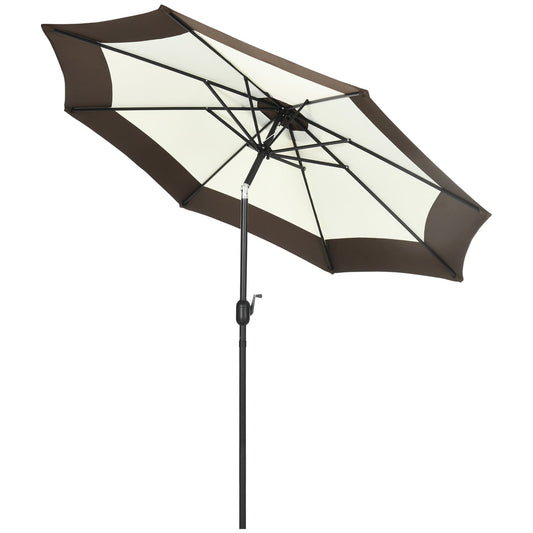 Outsunny Garden umbrella in polyester and 8 -swing metal with inclinable roof, Ø265x243 cm - Borgè