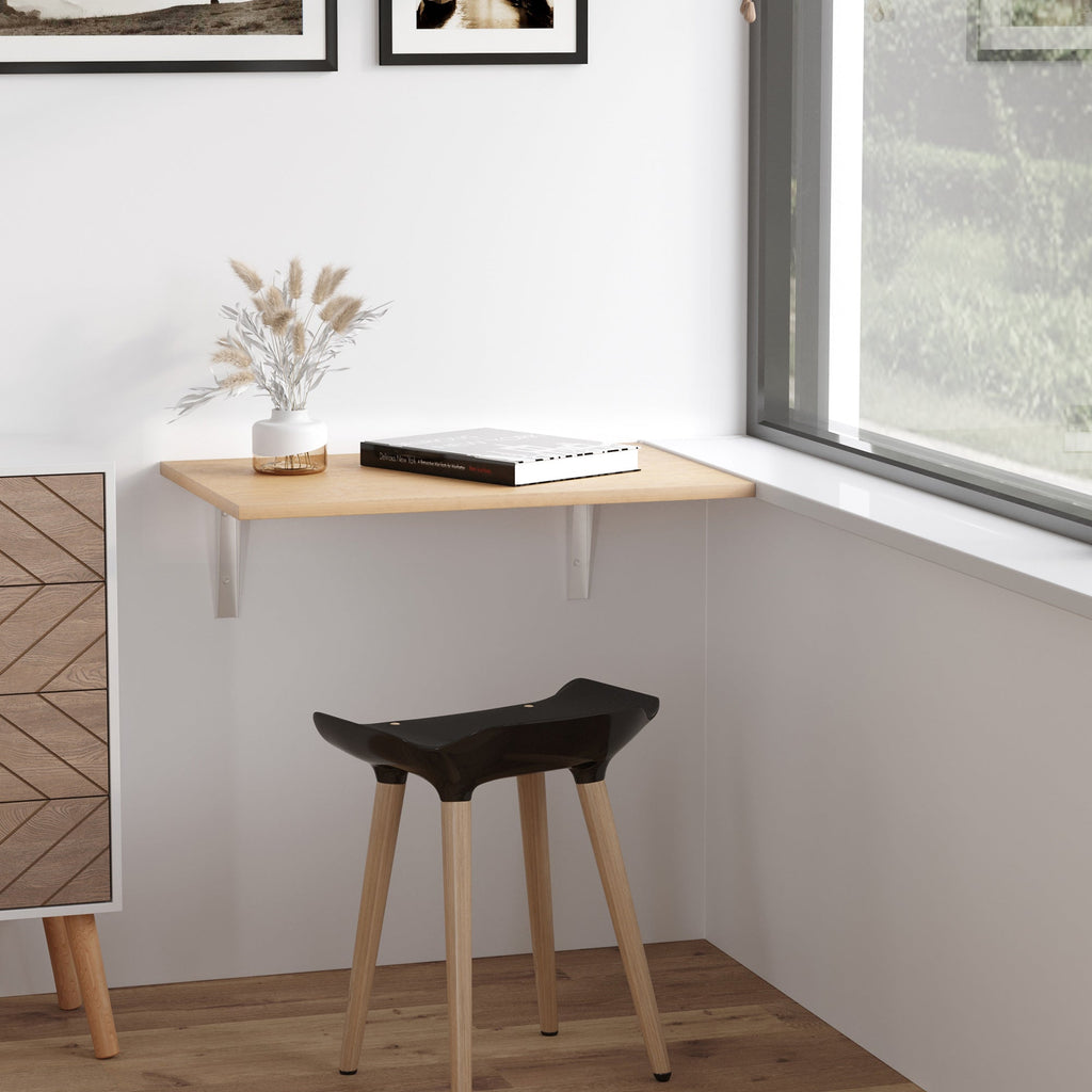 Wall table folding saving in MDF and wooden metal frame, 60x40x20cm - Borgè