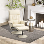 CREMA | Cream Armchair up to 135 ° with swivel seat and with footrests | 80x69x110cm - Borgè
