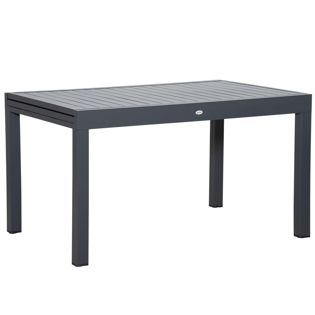 Extendable Garden Table for 8-10 People, Aluminum, 135-270x90x75cm, Grey - Borge' Group Limited