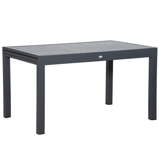 Outsunny extendable garden table for 8-10 people with aluminum structure, 135-270x90x75cm, Grey - Borgè