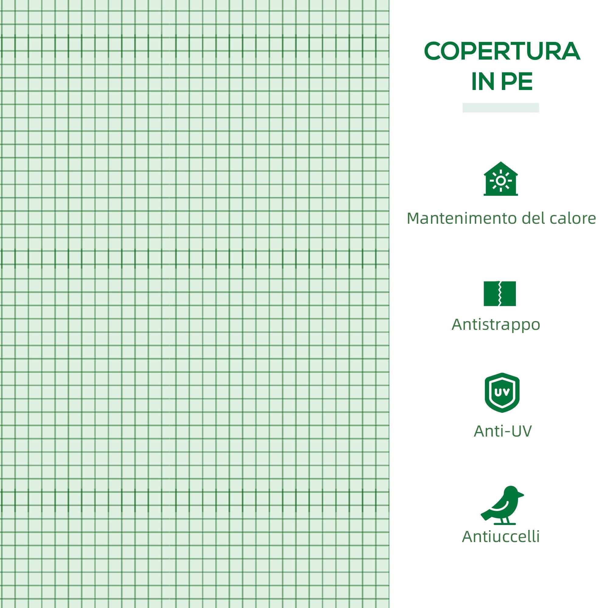 Small Greenhouse for Garden and Balcony with Windows and PE Cover, 180x90x70cm, Green - Borge' Group Limited