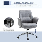 Ergonomic Office Chair Vesting Ergonomic Height Adjustable Microfiber coating, 67x69x92-102cm, clear Grey - Borgè