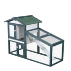 Wooden Rabbit and Pet Cage 2 Tier Fir Double Door 140x65x100cm Green and White - Borge' Group Limited