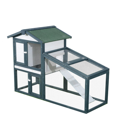 Pawhut cage for rabbits in animal wooden fir wooden door 140x65x100cm - Borgè