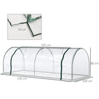 Oustunny Garden greenhouse with front zipper, steel and pvc doors, 250x100x80 cm - Borge' Group Limited