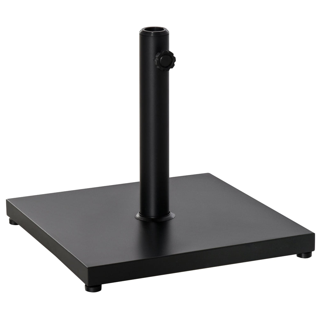 18kg Square Umbrella Base for Ø3/3.5/3.8cm Poles, 45x45x39cm, Black - Borge' Group Limited