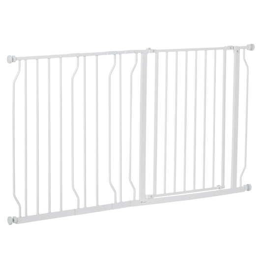 PAWHUT Safety gate for extendable dogs from 75-145cm, in steel and ABS