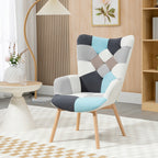 Homcom chamber armchair in quilted velvet and wooden legs, 66x76x98cm, multicolor - Borgè