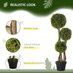 Plan of 3 -ball artificial bosso with vase included and reinforced background, height 90 cm - Borgè