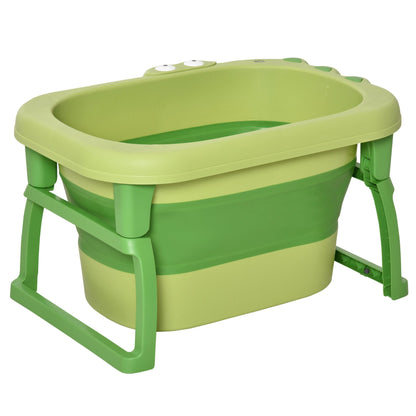 Folding bath tray for babies and children of 0-6 years, in non-slip plastic, green, 75.3x55.4x43cm