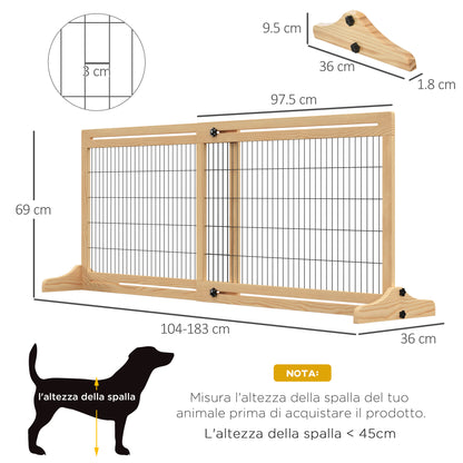 PAWHUT DOGLE FOR DOG ERBAND IN INTERNAL WOOD, 104-183x36x69cm, Wooden color - Borgè