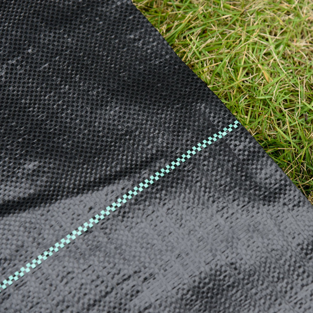 Outsunny 50x1m PP Draining and Breathable Mulch Sheet for Vegetable Garden, Greenhouse and Garden, Black - Borgè