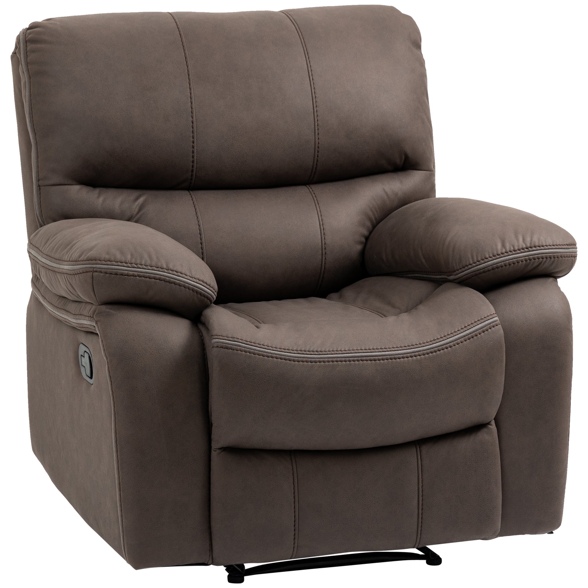 Relax armchair with manual reclination and footrests, 97x99x96cm, brown - Borgè