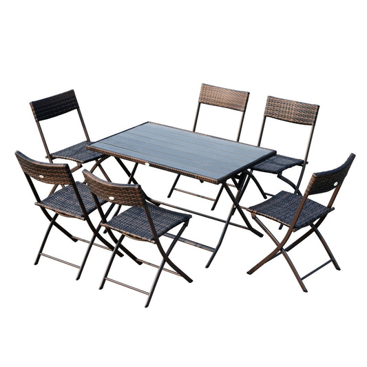 Outdoor Garden Table and Chairs 7pieces | Outsunny - Borgè