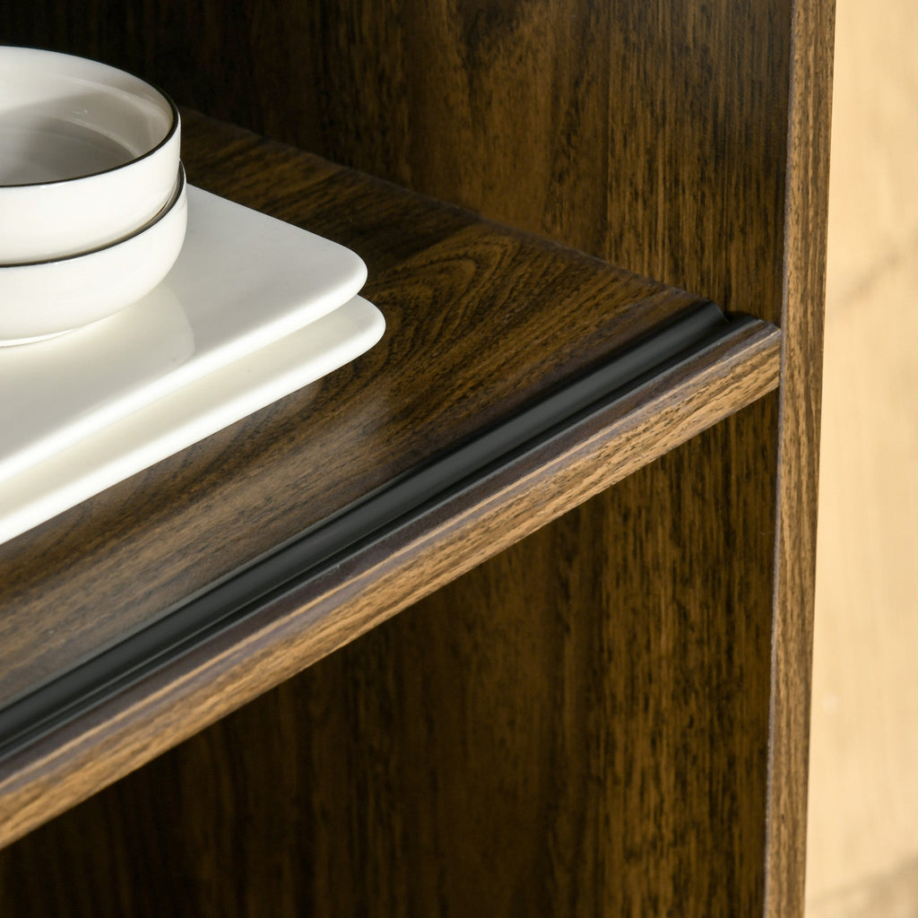 Modern Credenza with 3 drawers and lockers, furniture pantry for kitchen and living room in wood, 80x40x178cm, walnut - Borgè