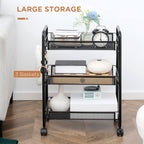 Black 3 -level Trolley ( 41.5LX26.5x63 cm) - Borgè