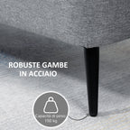 Homcom Bench container in velvet effect fabric, per room, living room and entrance, 101x38.5x44.5 cm, gray - Borgè