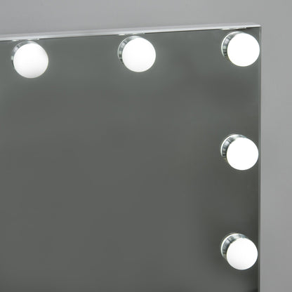 Homcom table mirror for makeup and make -up with 12 dimmable led lights and touch switch - Borgè