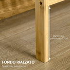 Multiuse mobile 3 levels saving in bamboo for bathroom and living room, 62x33x80cm - Borgè