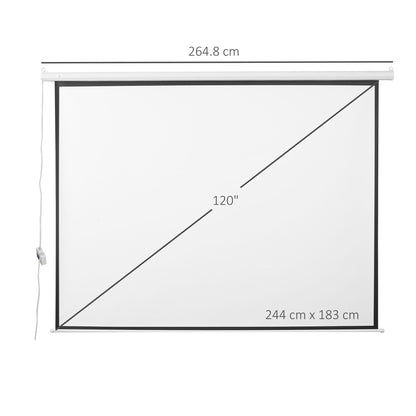 Motorized Projection Screen, 120'' White | - Borgè