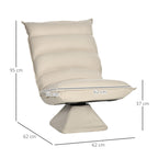 Homcom armchair in 360 Â° swivel padded fabric and reclining at 3 levels 62x62x95cm, beige - Borgè