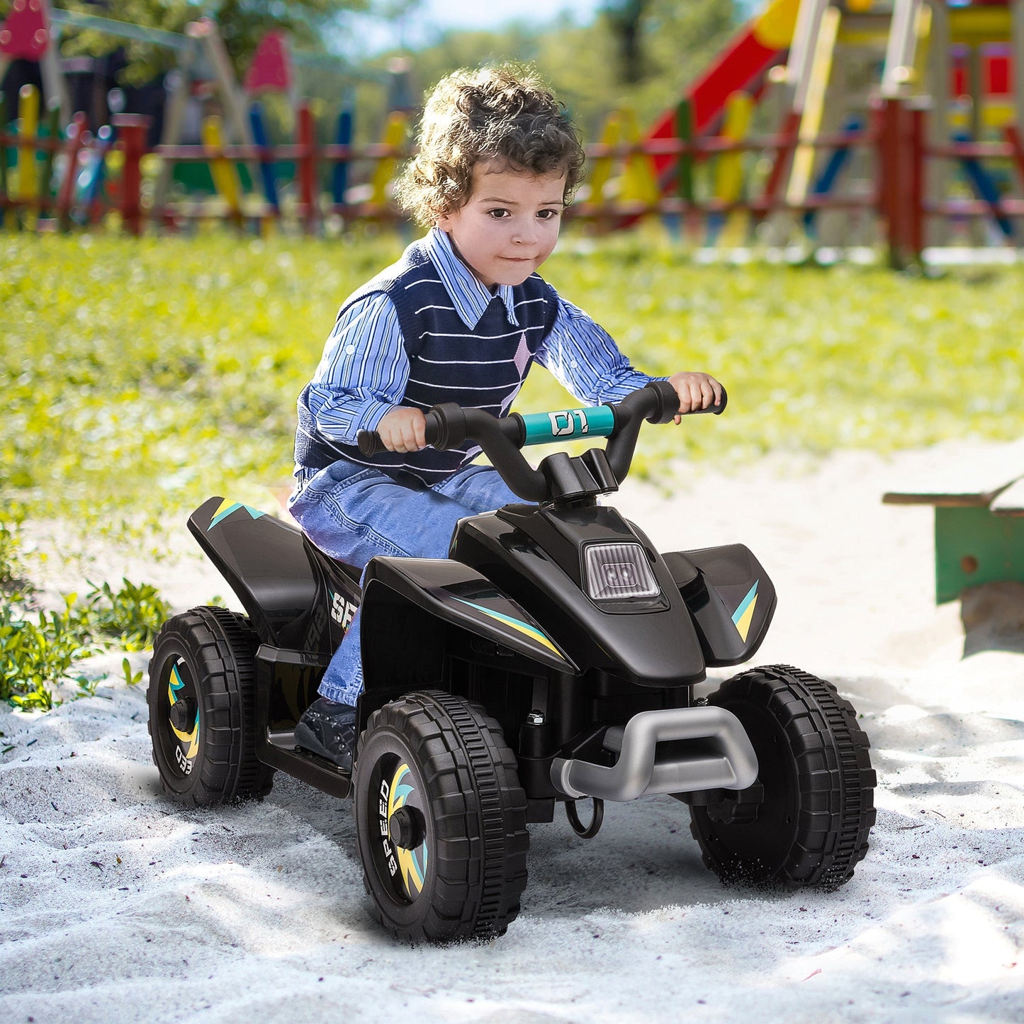 Quad for electric children with rechargeable 6V - black battery - Borgè