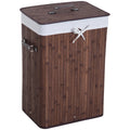 Elegant Bamboo Cane with Lid & Removable Fabric Bag, 40x30x60cm - Brown - Borgè