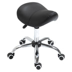 Homcom work stool in saddle with wheels and adjustable height for hairdresser shops and tattoo, 52x53x49-61cm black - Borgè