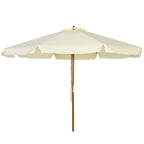 Outsunny garden umbrella with double roof, in bamboo wood and polyester, Ã˜325x250 cm, beige - Borgè