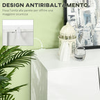 Homcom Multiuse cabinet in 5 -level white chipboard with adjustable shelf on 3 levels, 150x40x88 cm - Borgè