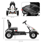 Homcom Go Kart with children for children 5-12 years in plastic and metal with adjustable seat and handbrake, 121x58x61 cm - Borgè