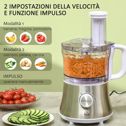 White Food Blender | 500W with 2 adjustable speeds | 20.5x19x16cm - Borgè