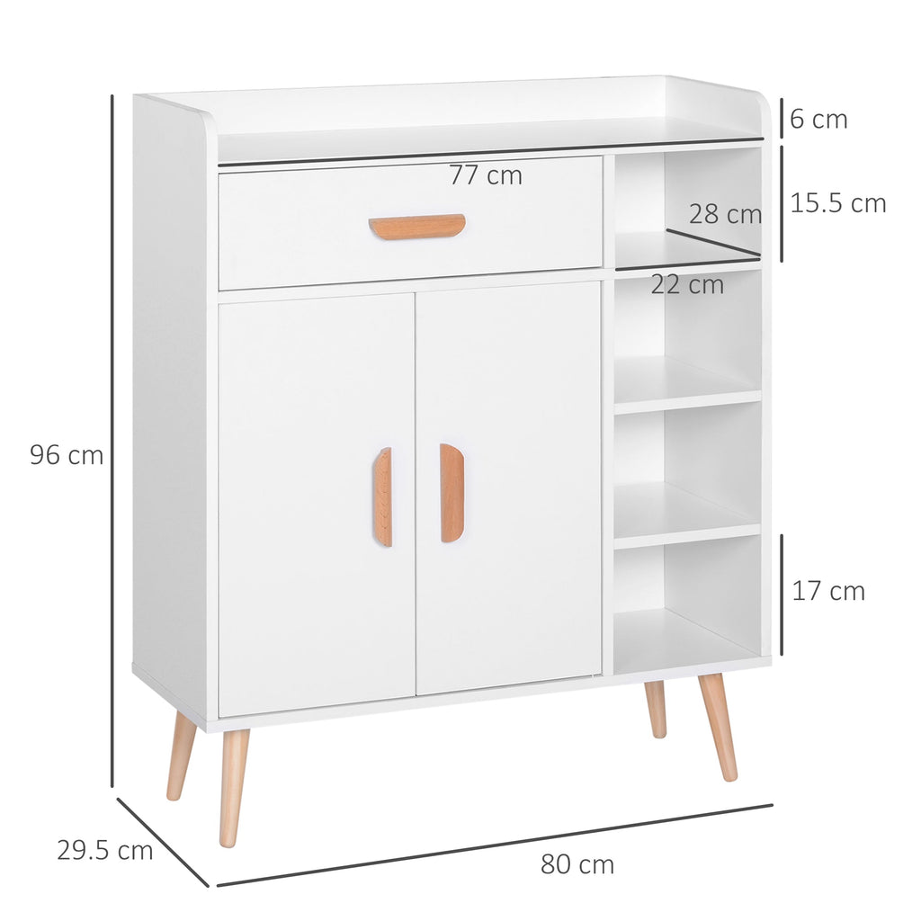 Cabinet with white pine pine feet 80 x 29.5 x 96cm - Borgè