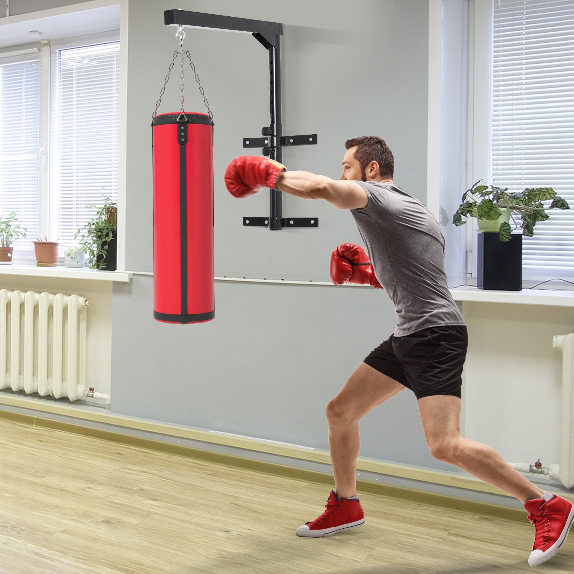 Punching Bag Stand (40x64x60-88cm) Wall Mounted Max 100kg - Borge' Group Limited