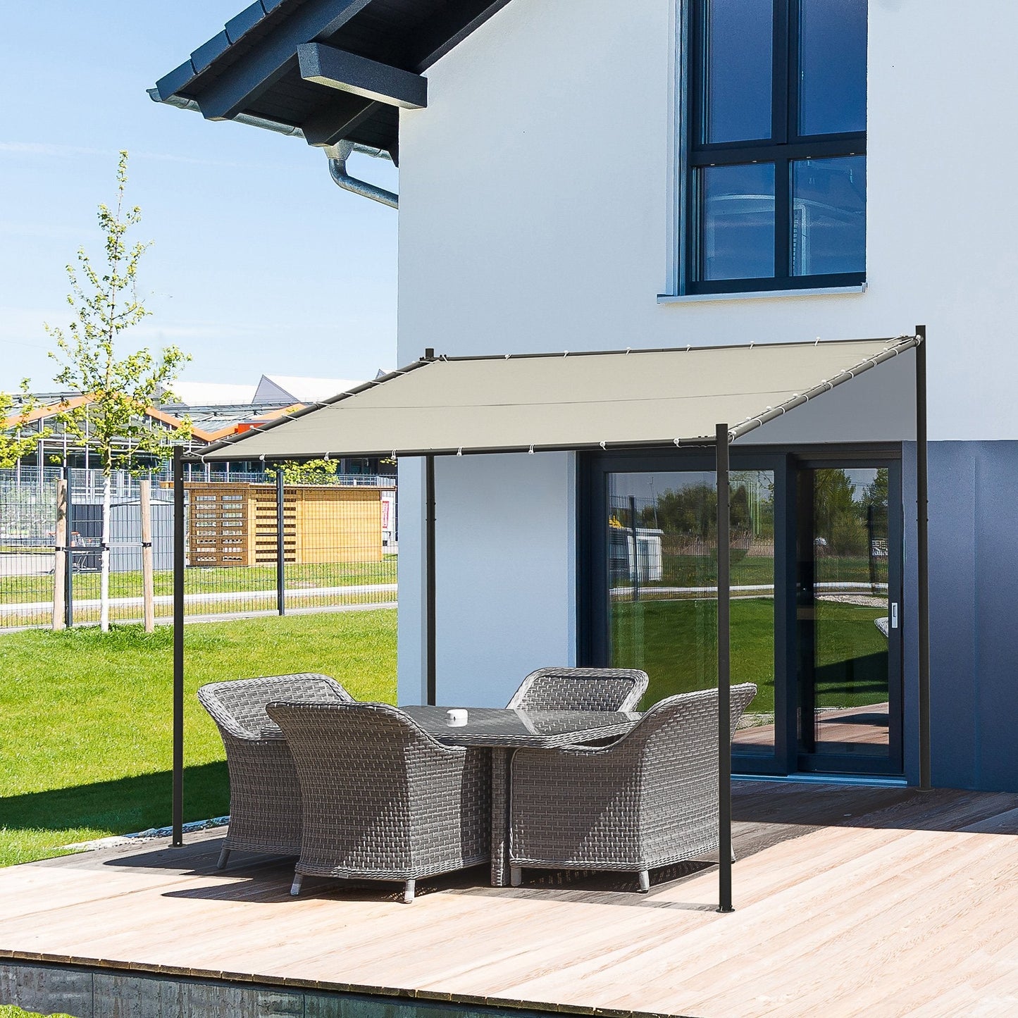 RIOT | Outdoor Leaning Pergola | 3x2.85x2.85m - Borgè