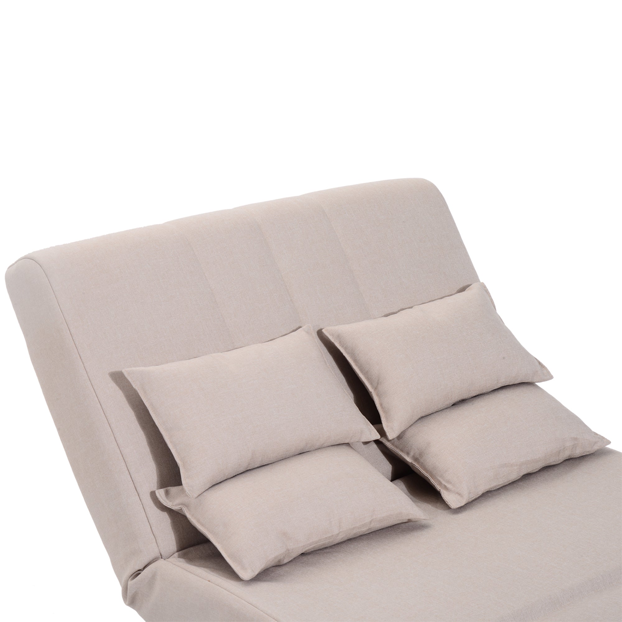 Homcom sofa bed 2 beds 1 square Â½ in steel and fabric with 4 cream cushions - Borgè