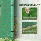 Outsunny Wall Garden greenhouse with 2 roller shown doors and covers in PE Anti UV, 200x80x200cm, Green - Borgè