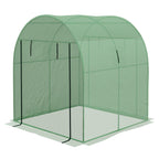 Outsunny tunnel greenhouse for vegetable garden 1.8x1.8x2m in steel and anti UV with roller shown doors and windows, green - Borgè