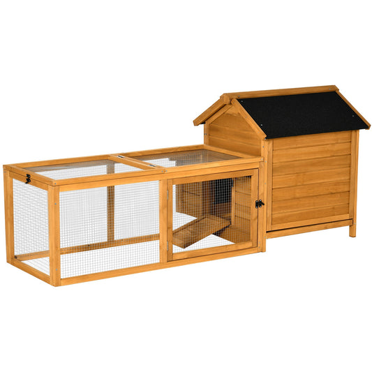 Pawhut chicken with house, Running area and hatching area, and wooden removable tray 180x92x78cm - Borgè