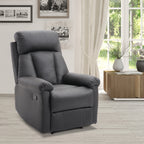 Ergonomic padded Relaxable Relaxable Armchair With Ecopelle Poggia Poglipies 80 × 97 × 107cm Black - Borgè