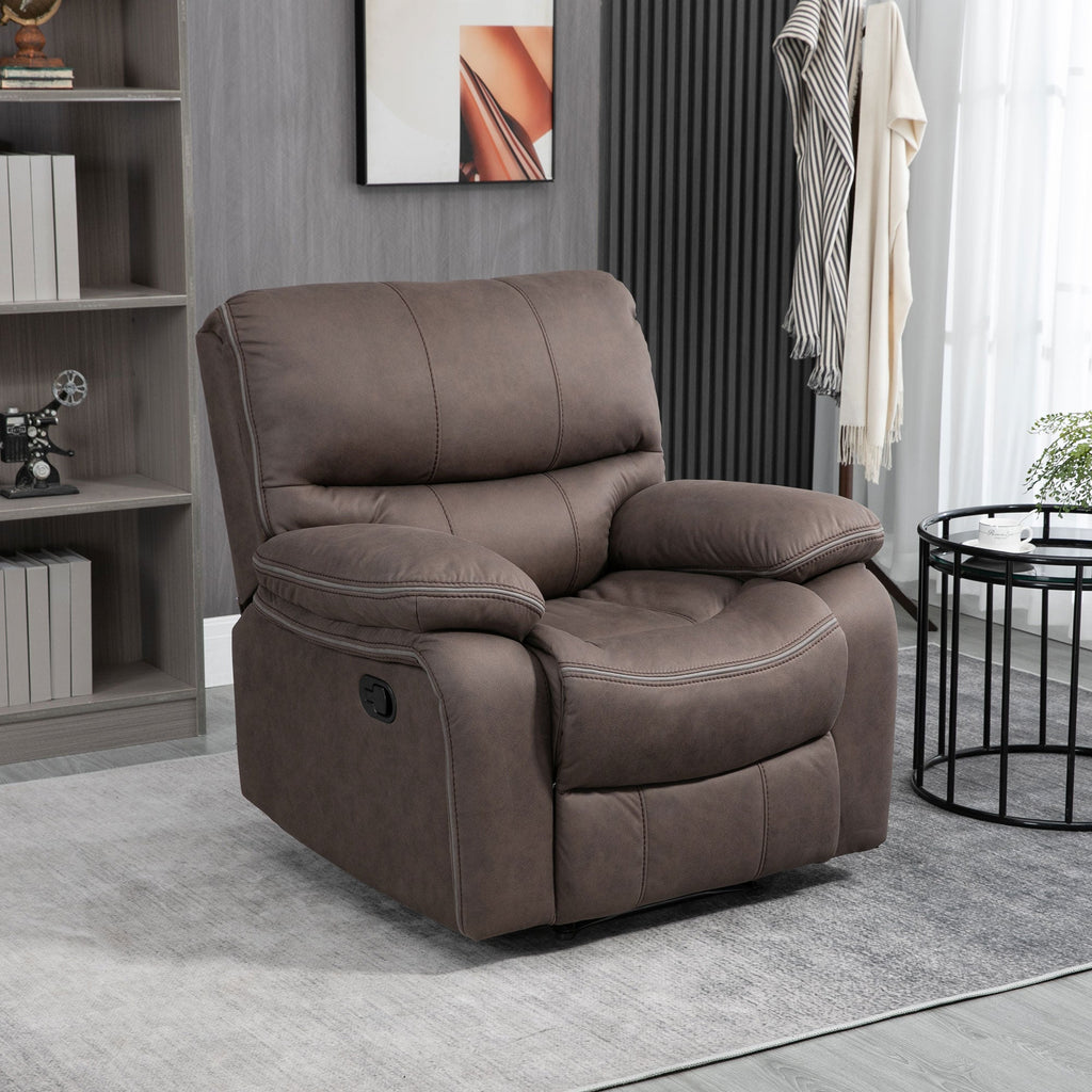 Relax armchair with manual reclination and footrests, 97x99x96cm, brown - Borgè