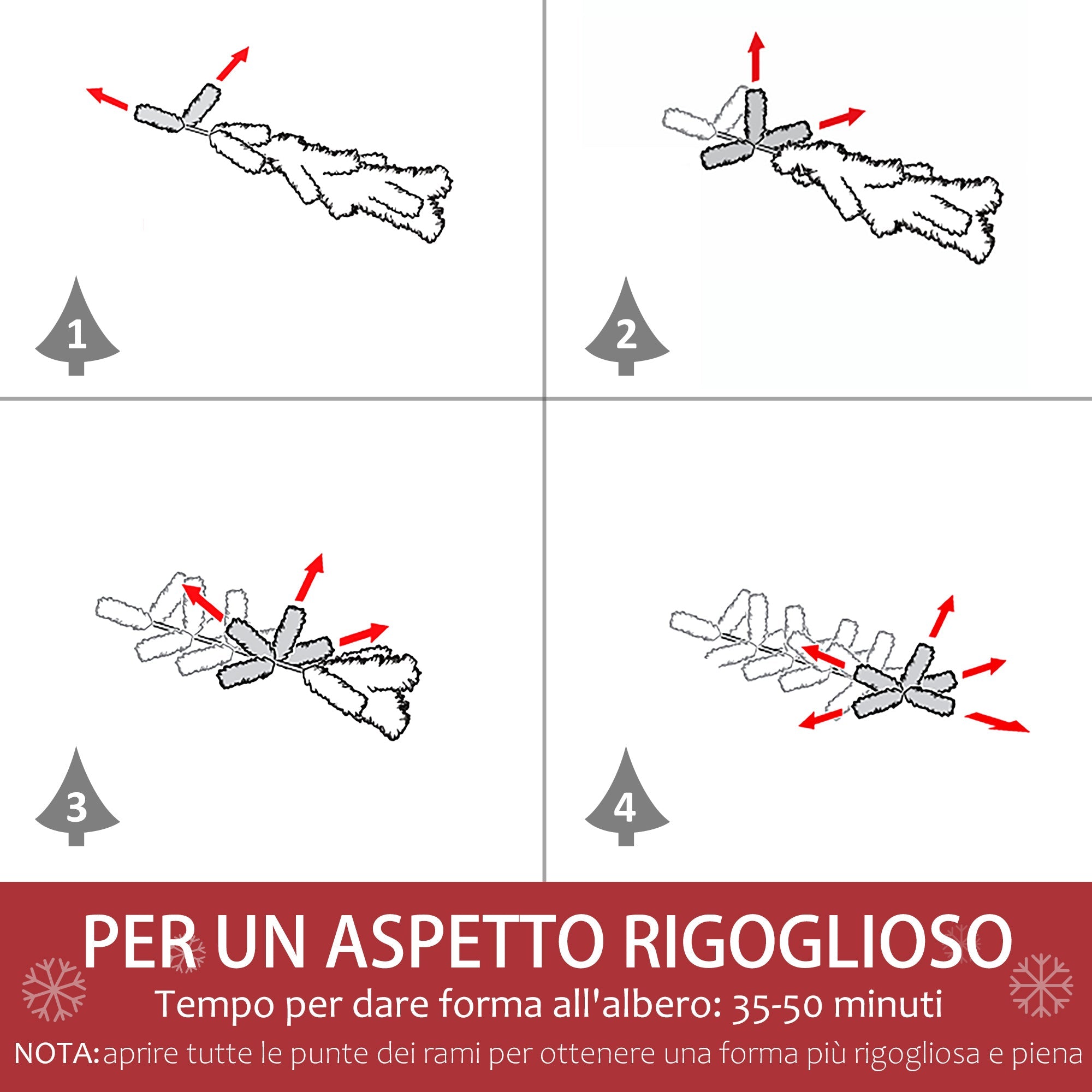 White Christmas tree with 550 pvc branches for internal use, Ã˜116 x 180cm - Borgè