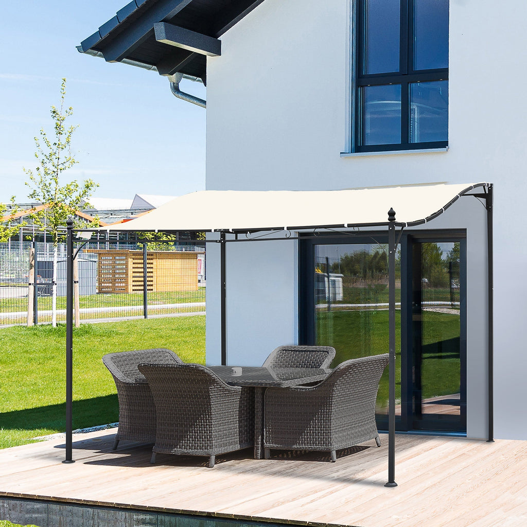 Gazebo Pergola 3x3m Garden with Waterproof Curtain Cream - Borge' Group Limited