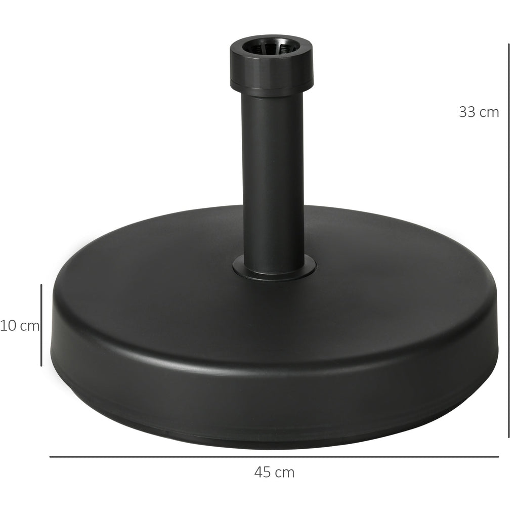 Garden Umbrella Base in PP Plastic max 18kg Weight, Ø45x33 cm, Black - Borge' Group Limited