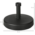 Garden Umbrella Base in PP Plastic max 18kg Weight, Ø45x33 cm, Black - Borge' Group Limited