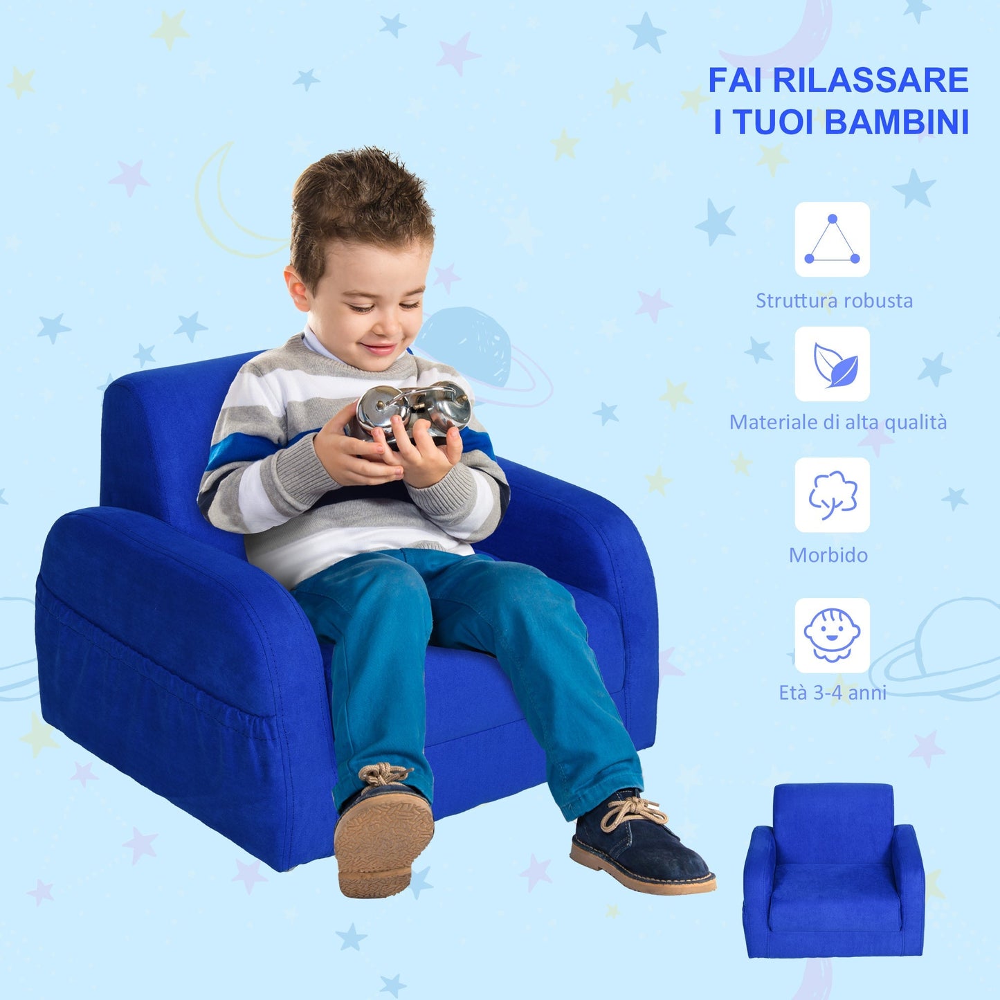 Children's Armchair / Bed 2 in 1 | 47x45x38cm - Borgè